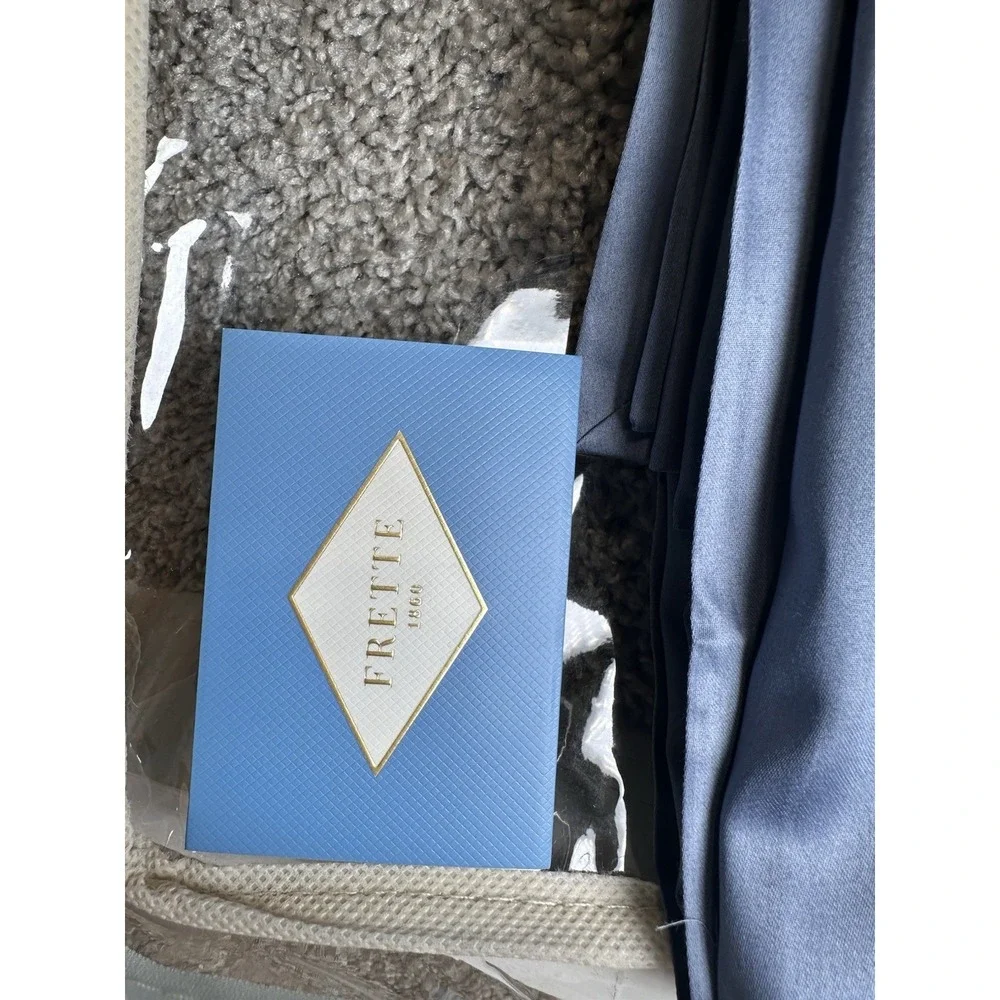 Frette Francine King Sheet Set Gris Blu‎ 100% Cotton Italy 4 Pc New Luxury
